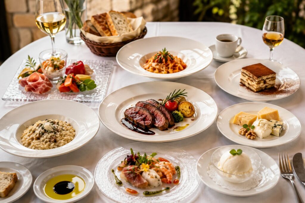 イタリア料理のコース構成