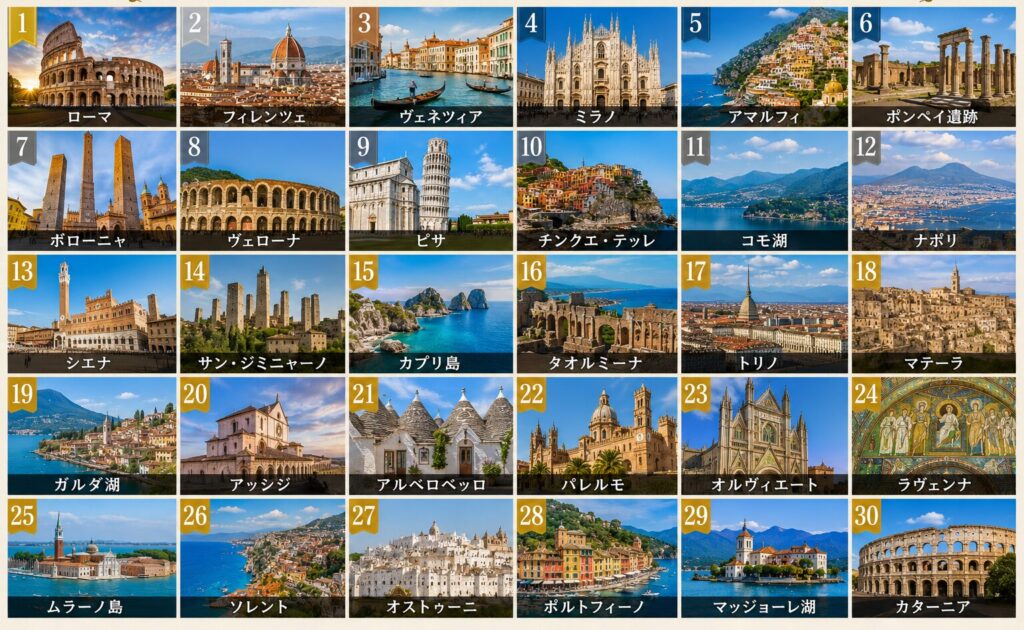 イタリア観光地おすすめランキングTOP30